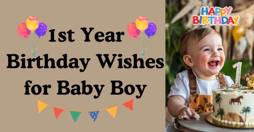 Adorable first birthday cake with a candle shaped like the number one. Birthday Wishes for Baby Boy