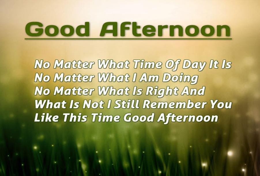 Good afternoon message for husband with a couple holding hands and smiling