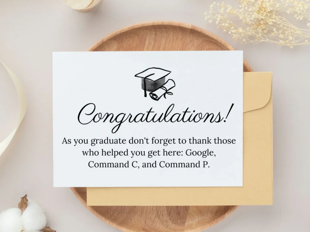 Graduation wishes card with festive decorations Graduation wishes card with festive decorations