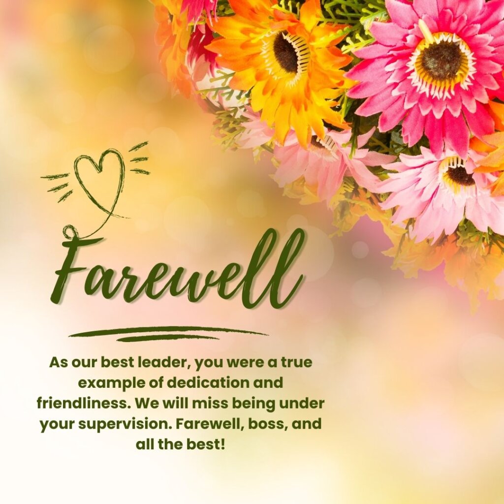 A team giving a warm send-off to a colleague with flowers and gifts.
