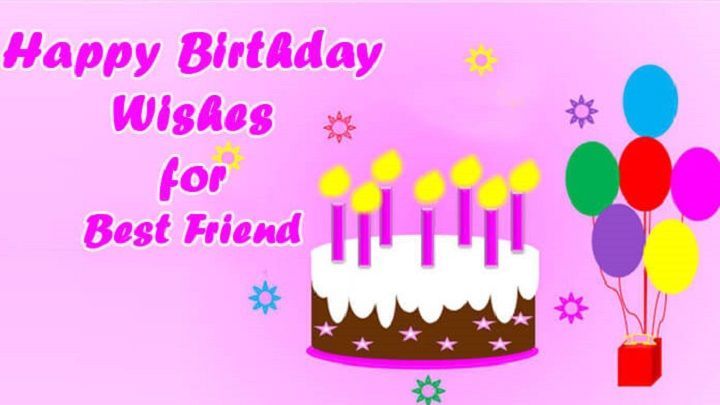 A cheerful birthday party setup with balloons, cake, and decorations for a friend Birthday Wishes for Best Friend
