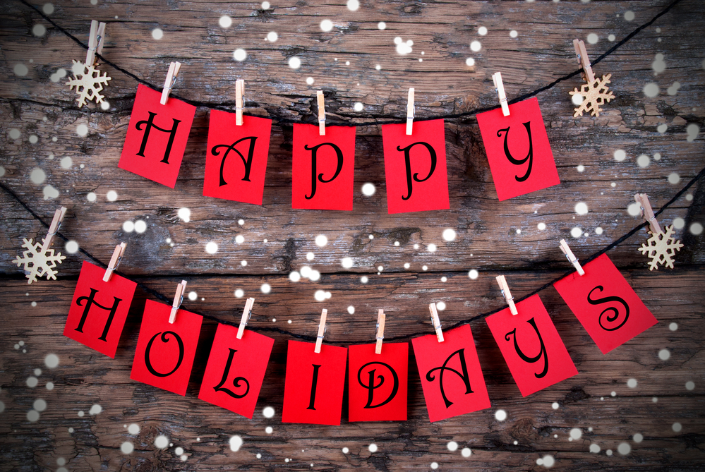 Politically correct holiday messages on a festive card Politically correct holiday messages on a festive card