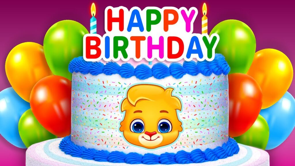 Colorful birthday card with cute wishes for kids Colorful birthday card with cute wishes for kids